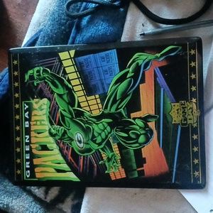 NFL game day team metal green bay packers tin sing sealed an brett Favre card